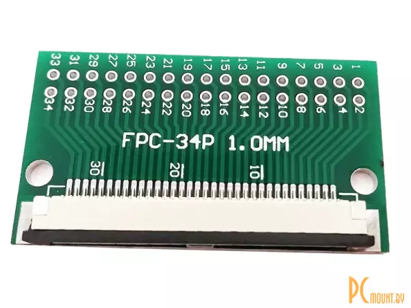FFC/FPC-34P-1.0 Макетная плата переходник FFC 34pin шаг 1.0мм на DIP 2.54